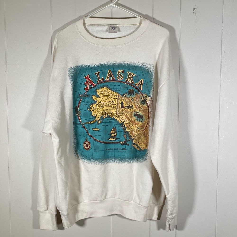 Vintage Alaska‎ tourist crewneck sweatshirt size XL made in USA travel vacation